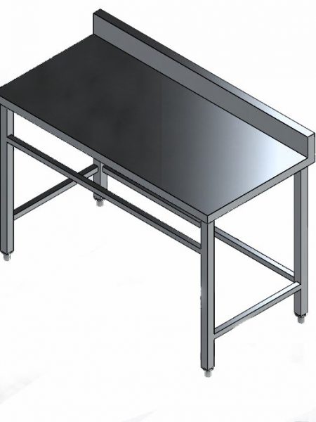 bàn inox dài 1.2 m, bàn inox 1 tầng có gáy, bàn inox cho bếp nhà hàng tại hồ chí minh, bàn inox 1 tầng giá rẻ, stainless steel table with 1 tiers with backsplash
