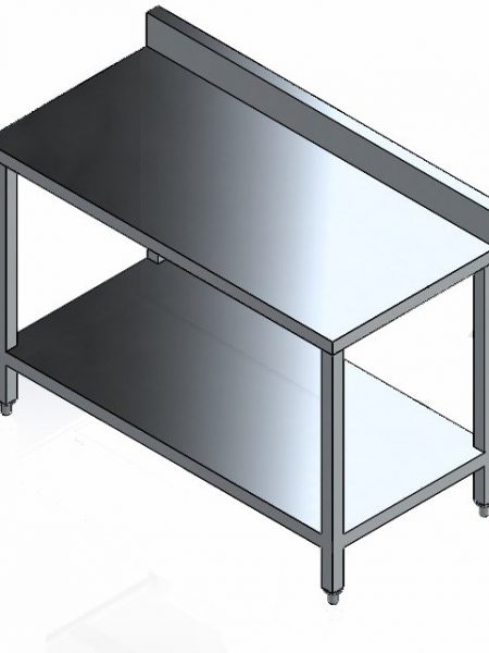 bàn inox dài 1.2 m, bàn inox 2 tầng có gáy, bàn inox cho bếp công nghiệp tại hồ chí minh, bàn inox 2 tầng giá rẻ, stainless steel table with 2 tiers backsplash